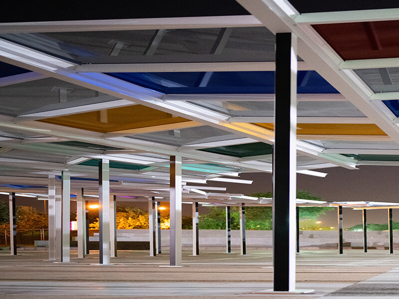 Le Ciel coloré et projeté, travail in situ